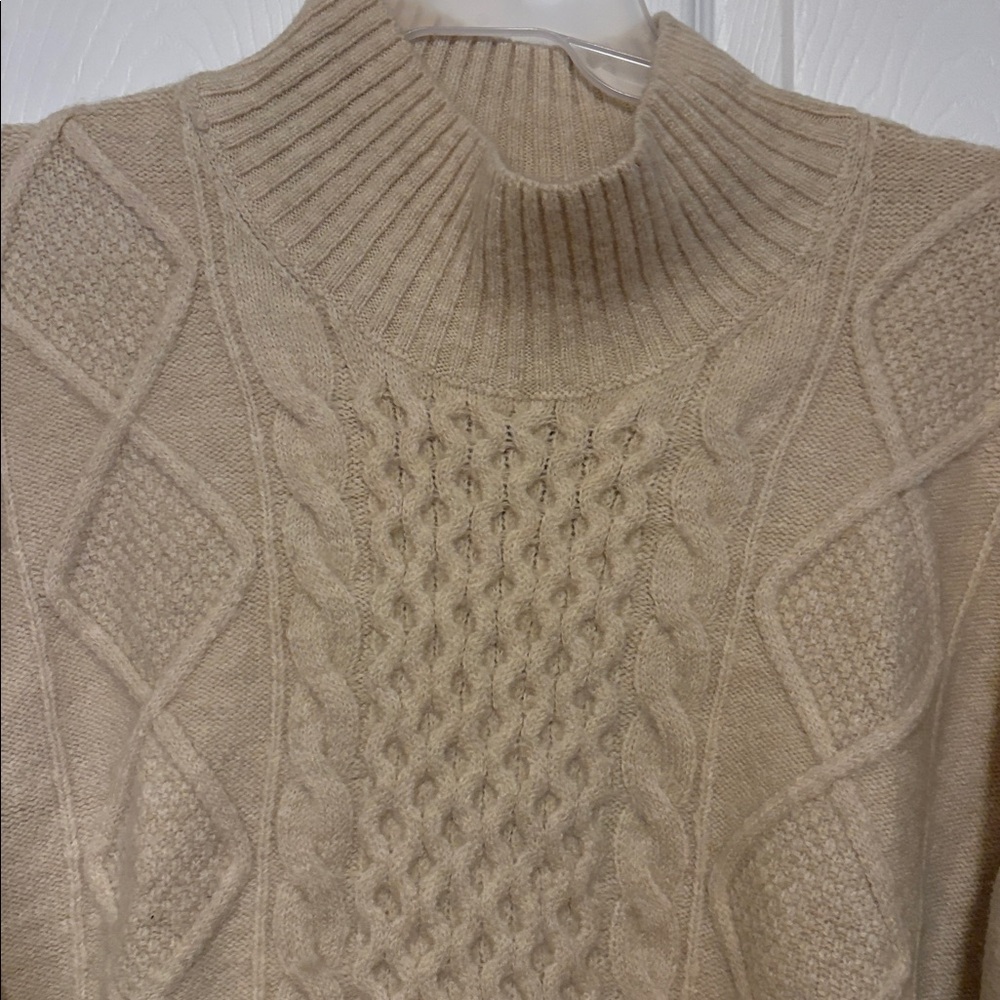 GAP Cable Knit Mock Neck Sweater - Cream - Picture 2 of 4